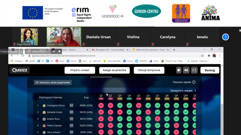 Quiz online ”Egalitate de gen”