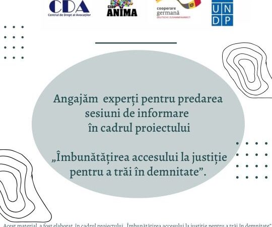 (Română) Angajăm experți pentru predarea sesiuni de informare în cadrul proectului
