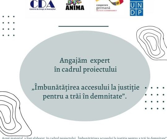 (Română) Angajăm expert in cadrul proectului