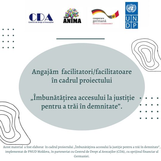 Angajăm facilitator/facilitatoare în cadrul proectului