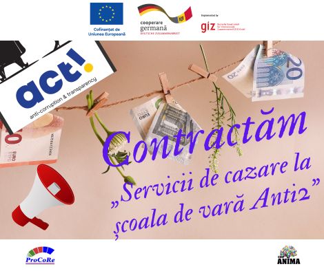Contractăm „Servicii de cazare la școala de vară Anti 2”