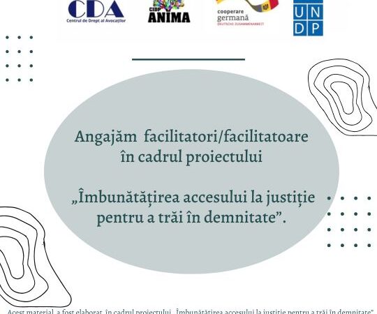 Angajăm facilitatori/facilitatoare în cadrul proiectului (prelungit)