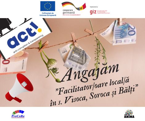 (Română) Angajăm „Facilitator/oare local/ă în s. Visoca, Soroca și Bălți”