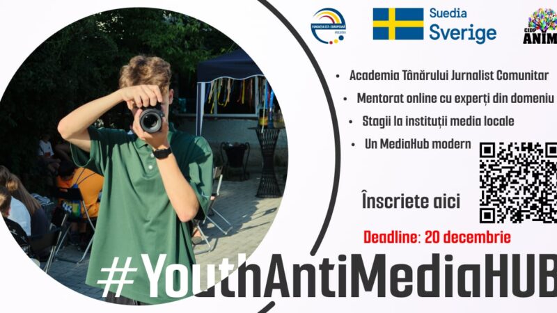 „#YouthAntiMediaHUB” -Aplicare deschisă